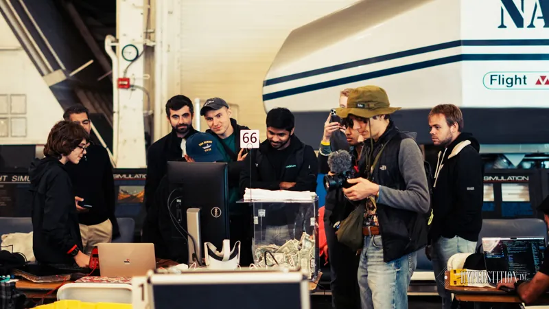 A team demonstrates its project during the hackathon.